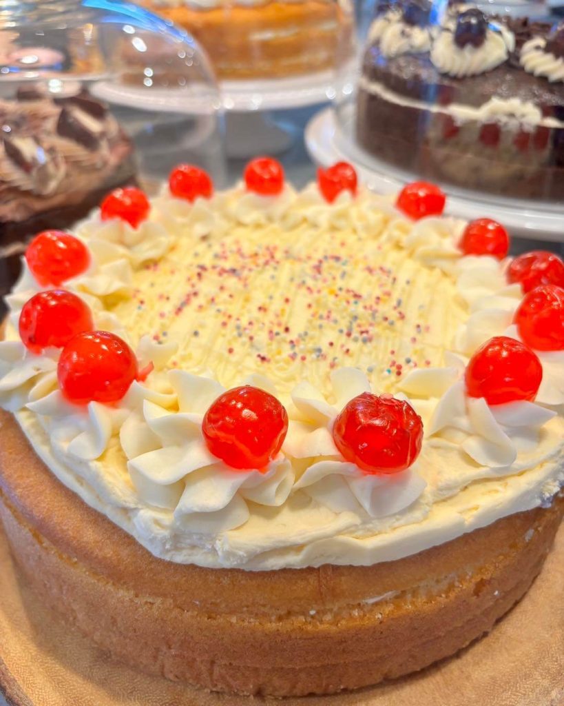 cake Bakewell cake served at j and j coffee shop